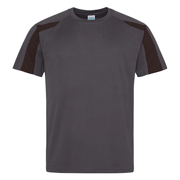 AWDis Cool Mens Contrast Moisture Wicking T-Shirt S Charcoal/Je Charcoal/Jet Black S