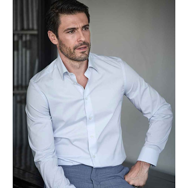 Tee Jays Herr Luxury Stretch Långärmad Skjorta XL Vit White XL