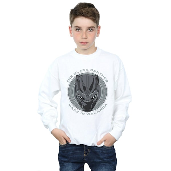 Marvel Boys Black Panther Made in Wakanda Sweatshirt 7-8 år White 7-8 Years