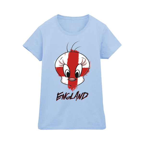Looney Tunes Dam/Dam Tweety England Face bomull T-shirt S Baby Blue S