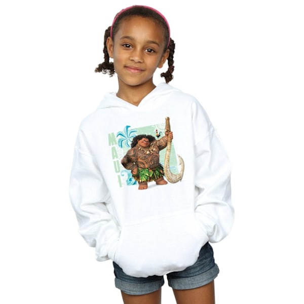 Disney Girls Moana Maui Hoodie 7-8 år Vit White 7-8 Years