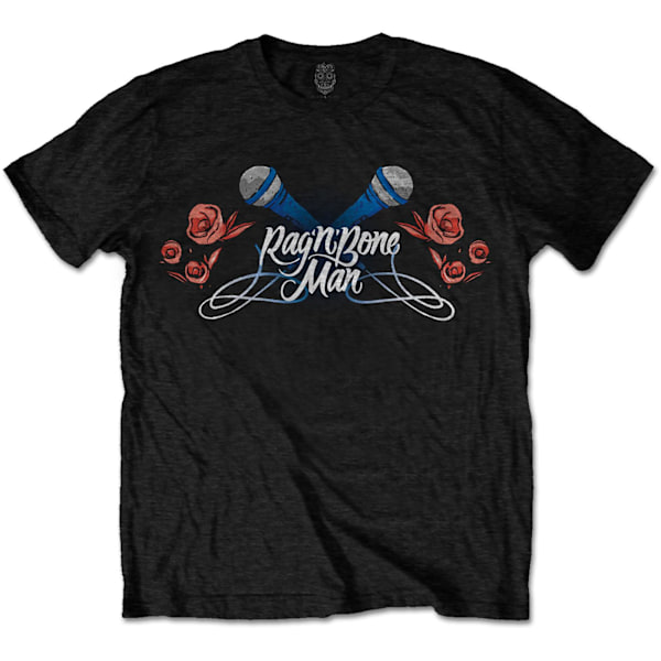 Rag´n´Bone Man Unisex Adult Mics & Roses Bomull T-shirt XXL Svart Black XXL