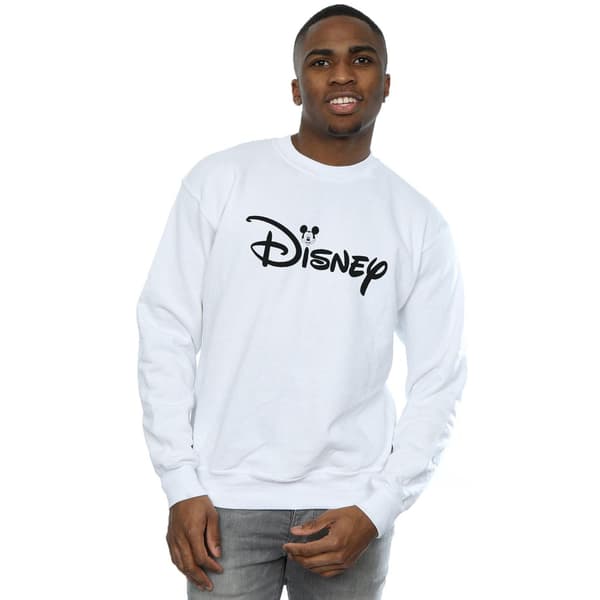 Disney Herr Mickey Mouse Huvudlogotyp Sweatshirt S Vit White S