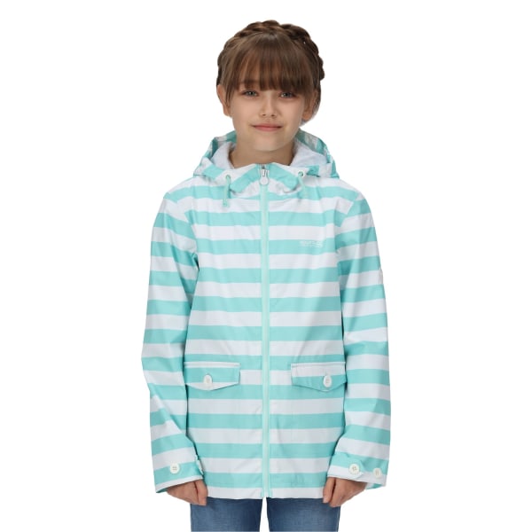 Regatta Childrens/Kids Belladonna Stripe Waterproof Jacket 9-10 Aruba Blue 9-10 Years