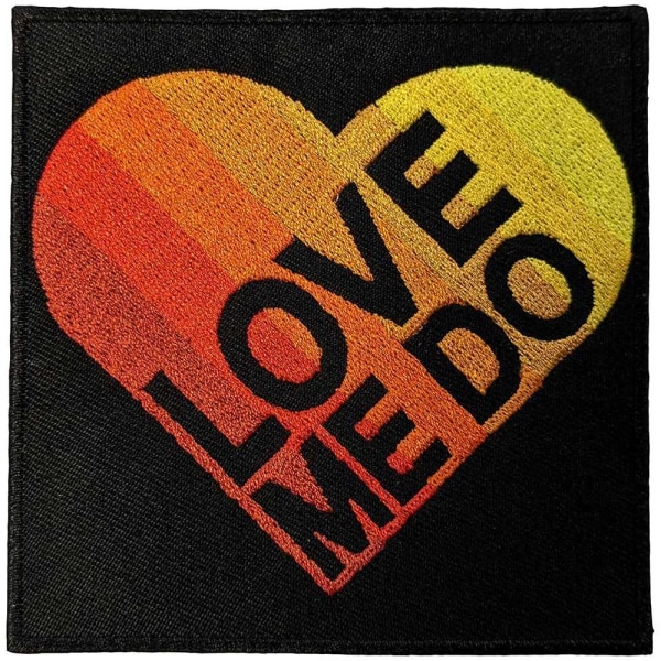The Beatles Love Me Do Woven Gradient Heart Iron On Patch One S Black/Orange/Yellow One Size
