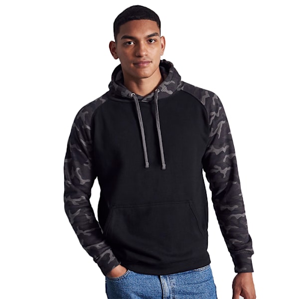 Awdis Herr Baseboll Hoodie M Solid Svart/Svart Solid Black/Black M