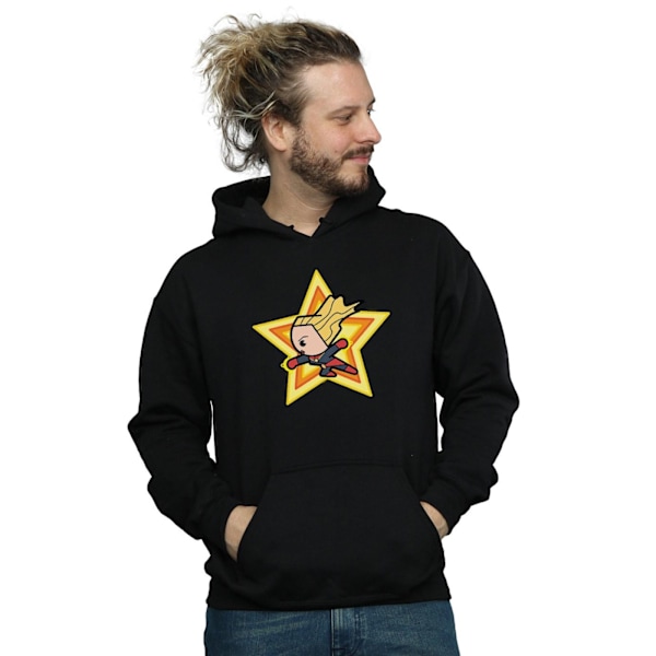 Marvel Kawaii Captain Marvel Hoodie L Svart Black L