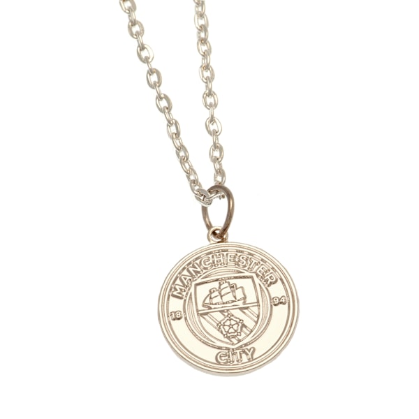 Manchester City FC Silver Plated Crest Halsband & Hänge Ett S Silver One Size
