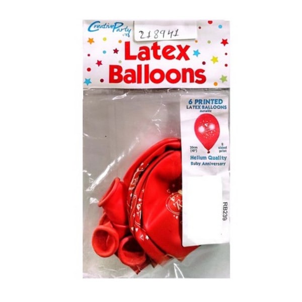 Kreativa Latexballonger med Tryck för 40-årsjubileum (Paket med Red One Size