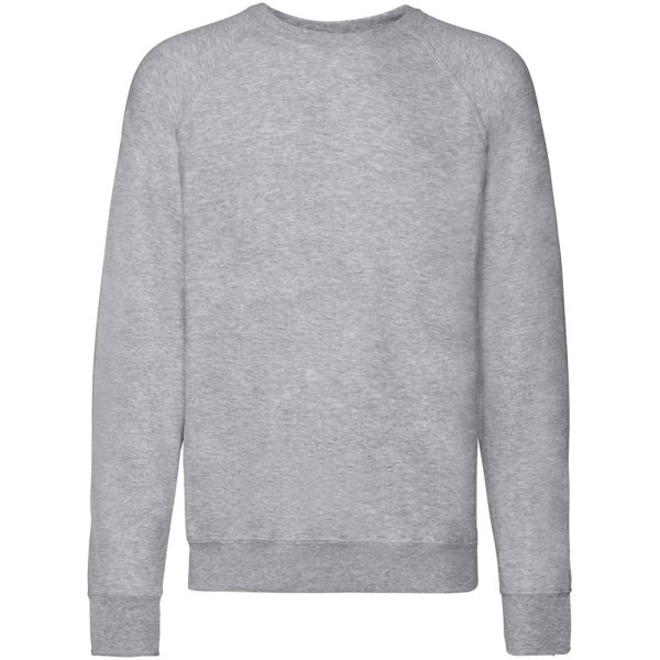 Fruit Of The Loom Lätt raglan sweatshirt för män (240 GSM) Heather Grey 2XL