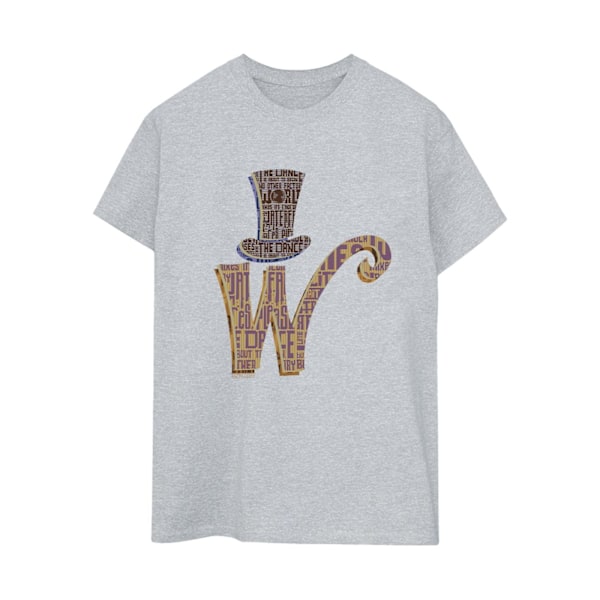 Willy Wonka Dam/Damer W Logotyp Mössa Bomull Boyfriend T-Shirt X Sports Grey XXL