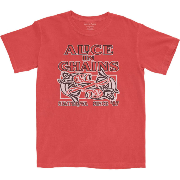 Alice In Chains Unisex Adult Totem Fish T-shirt XL Rosa Pink XL