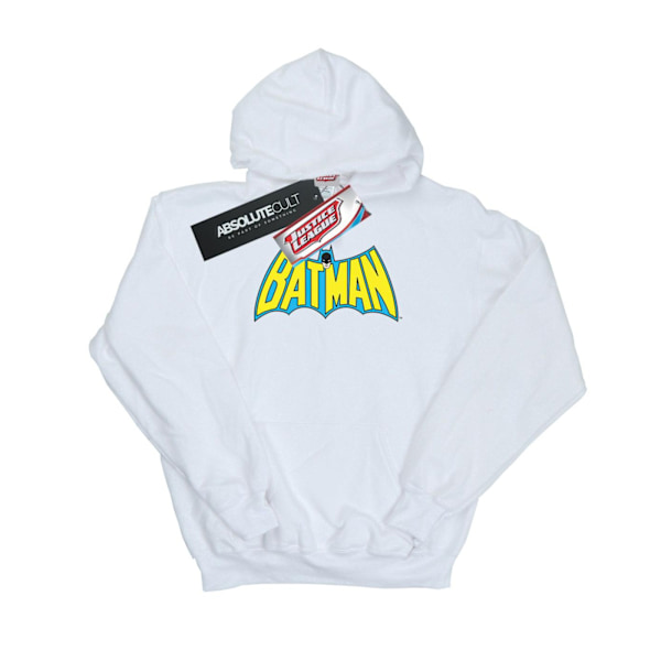 DC Comics Boys Batman Retro Logo Hoodie 5-6 år Vit White 5-6 Years