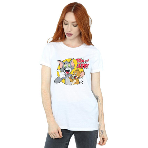Tom And Jerry Dam T-shirt i bomull för kvinnor/damer White XXL