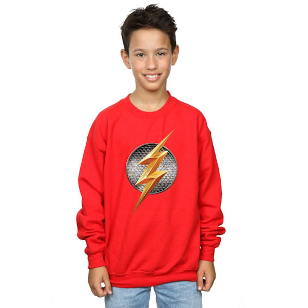 DC Comics Boys Justice League Movie Flash Emblem Sweatshirt 12- Red 12-13 Years