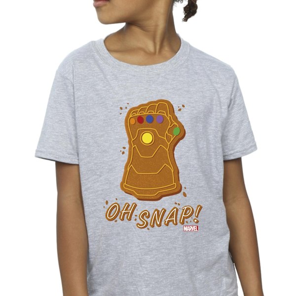 Marvel Girls Thanos Oh Snap Bomull T-shirt 7-8 år Sport Grå Sports Grey 7-8 Years