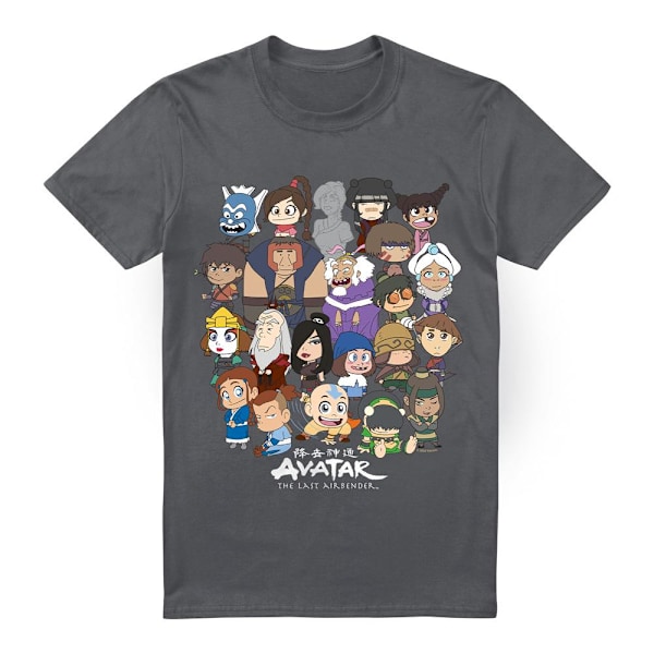 Avatar: The Last Airbender Herr Chibi Grupp T-Shirt M Kolgrå Charcoal M