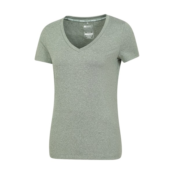 Mountain Warehouse Vitality V-ringad T-shirt för dam, storlek 10 UK Khaki Green 10 UK