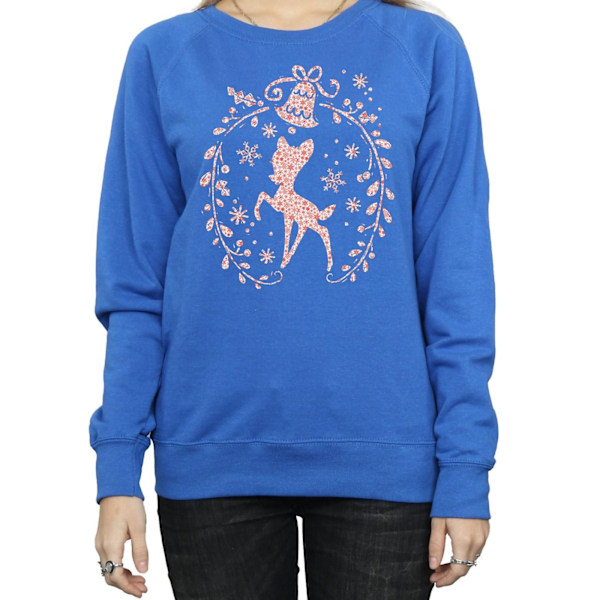 Disney Dam/Damer Bambi Julkrans Sweatshirt XL Royal Royal Blue XL