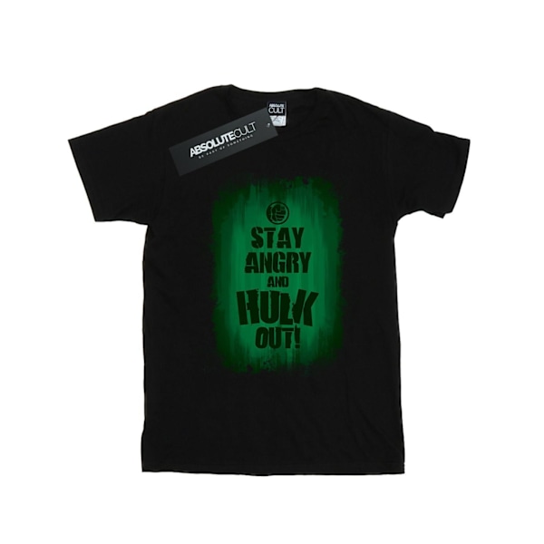 Marvel Girls Hulk Stay Angry Bomull T-shirt 7-8 år Svart Black 7-8 Years