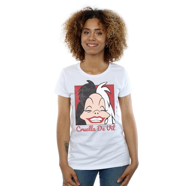 Disney Dam/Kvinnor Cruella De Vil Cropped Head Bomull T-shirt White XXL