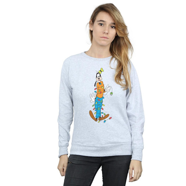 Disney Dam/Kvinnor Goofy Julbelysning Sweatshirt XL Sport Sports Grey XL