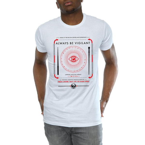Fantastiska vidunder Mäns Alltid vara vaksam T-shirt L Vit White L