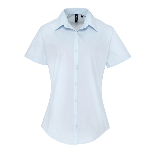 Premier Dam/Kvinnors Supreme Poplin Kortärmad Skjorta 10 UK Light Blue 10 UK