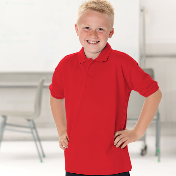 Jerzees Schoolgear Barn 65/35 Pique Poloshirt (2-pack) Bright Red 11-12