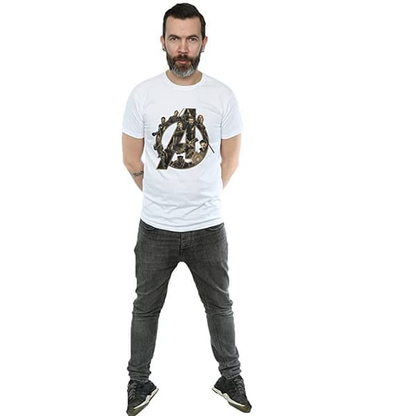 Avengers Infinity War Herr T-shirt i bomull med logotyp L Vit White L