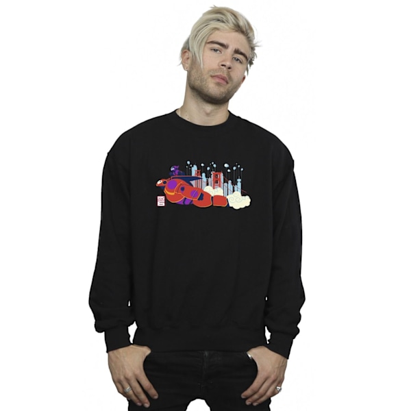Disney Herr Big Hero 6 Baymax Hiro Bridge Sweatshirt XL Svart Black XL