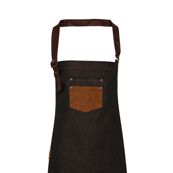 Premier Unisex Vuxen Division Vaxad Look Faux Läder Denim Bi Black/Tan Denim One Size