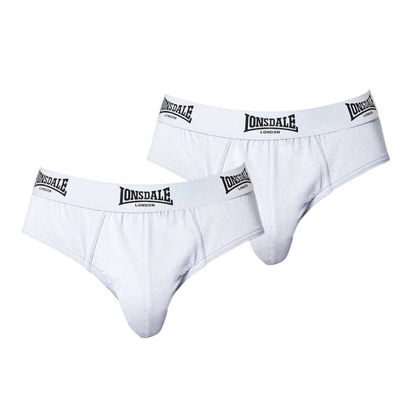 Lonsdale Kalsonger för män med kontrastlinning (2-pack) L Vit White L