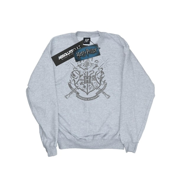 Harry Potter Herr Hogwarts Badge Wands Sweatshirt 3XL Sports Grå Sports Grey 3XL