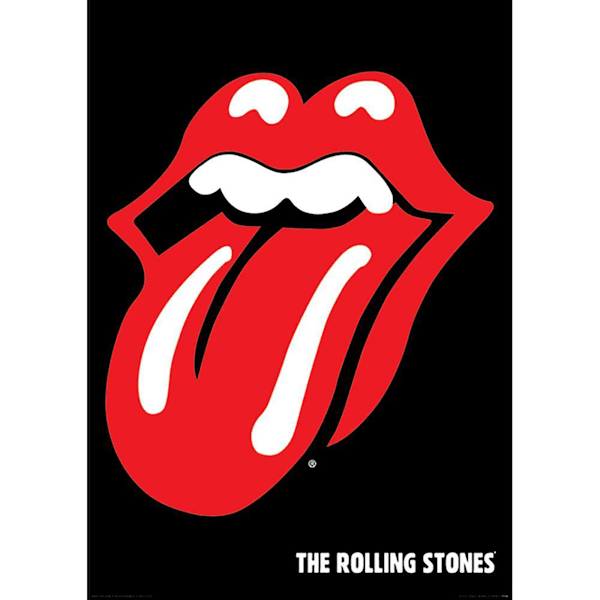 The Rolling Stones logotyp affisch One Size Svart/Röd Black/Red One Size
