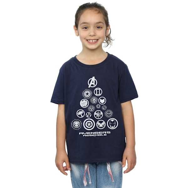 Marvel Girls Avengers Endgame Pyramid Icons Bomull T-shirt 9-11 Navy Blue 9-11 Years