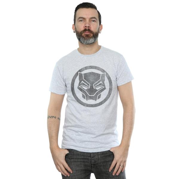 Black Panther Distressed Logo Bomull T-shirt 3XL Sports Grå Sports Grey 3XL