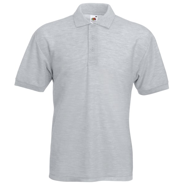 Fruit Of The Loom Herr Poloskjorta med kort ärm i piké, 65/35, S, Heather Grey Heather Grey S