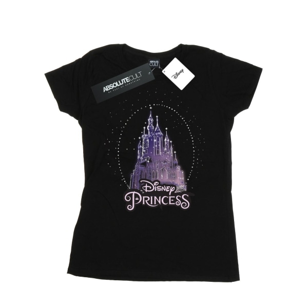 Disney T-shirt i bomull för damer/damer Princess Christmas Castle L Black L