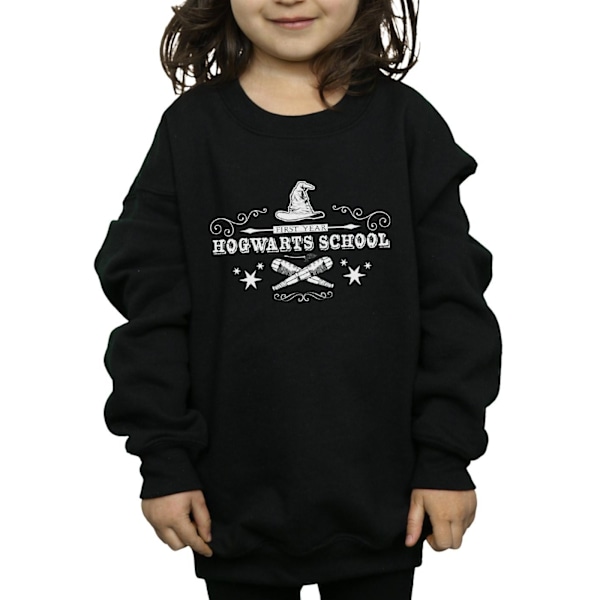 Harry Potter Tjejer Hogwarts Första Året Sweatshirt 7-8 År Bla Black 7-8 Years