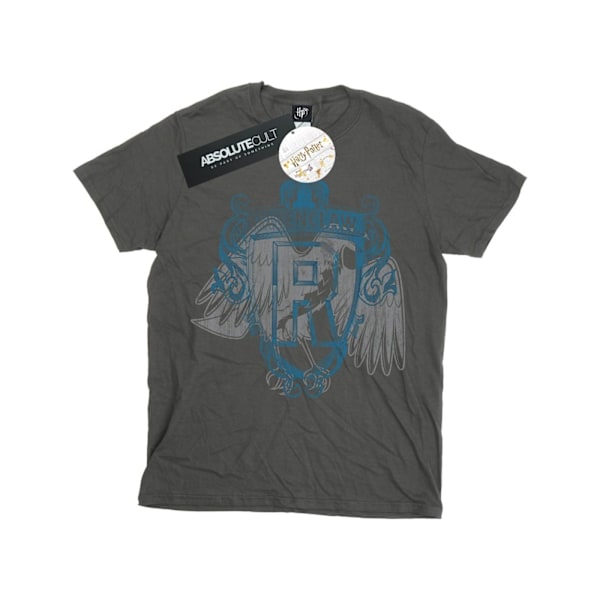 Harry Potter Flickor Ravenclaw Raven Crest Bomulls T-shirt 7-8 År Charcoal 7-8 Years