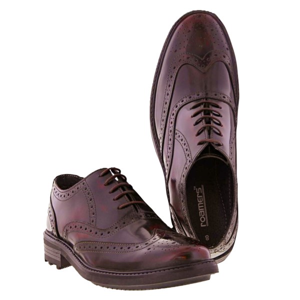 Roamers Herr 5 Eyelet Brogue Oxford Läderskor 8 UK Oxblood Oxblood 8 UK