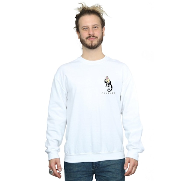 Friends Herr Marcel Brösttryck Sweatshirt 5XL Vit White 5XL