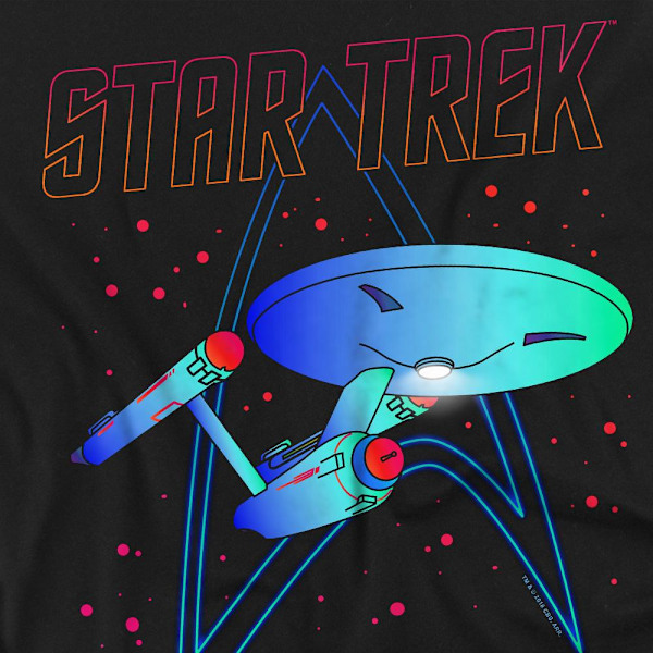 Star Trek Unisex Neon T-shirt för vuxna S Svart Black S