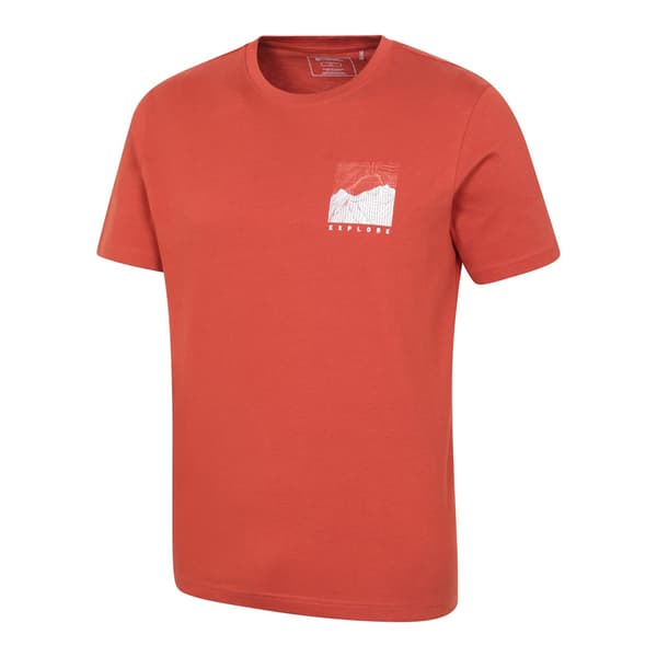 Mountain Warehouse Herr Conquer New Heights T-shirt i ekologisk bomull Rust M