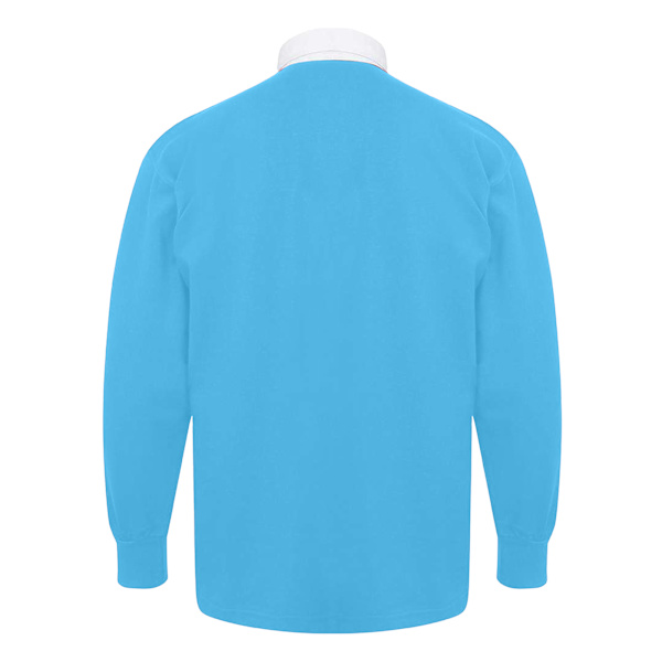 Front Row Långärmad Klassisk Rugby Polotröja S Surf Blå/Vit Surf Blue/White S