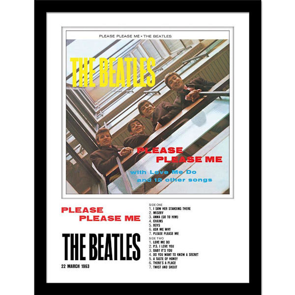 The Beatles Please Please Me inramad tryck 40cm x 30cm Multicolo Multicoloured 40cm x 30cm