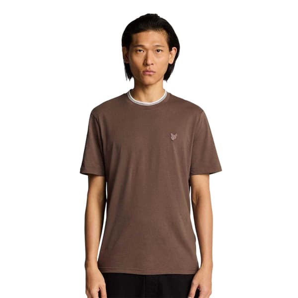 Lyle & Scott Herr Superfine Kontrastkantad Bomull Regular T-shirt Purple L
