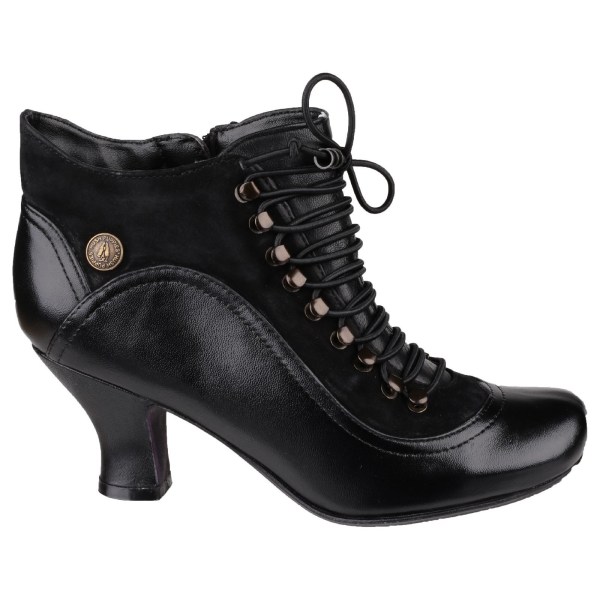 Hush Puppies Dam/Dam Vivianna Läder Klackstövel med snörning Black 9 UK