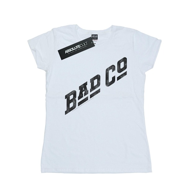 Bad Company Dam/Damer Distressed Logo Bomull T-shirt XL Vit White XL